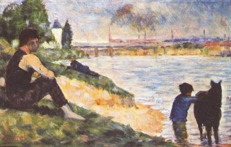 Georges Seurat Knabe mit Pferd china oil painting image